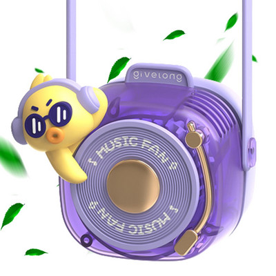 Mini ventilator pentru copii, desene animate, portabil, agățat pentru gât, ventilator de răcire cu șnur, reglabil cu 3 viteze pentru călătorii de vară, folosiți mâinile libere