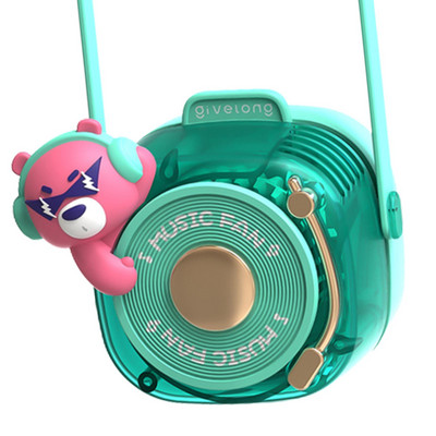 Mini ventilator pentru copii, desene animate, portabil, agățat pentru gât, ventilator de răcire cu șnur, reglabil cu 3 viteze pentru călătorii de vară, folosiți mâinile libere