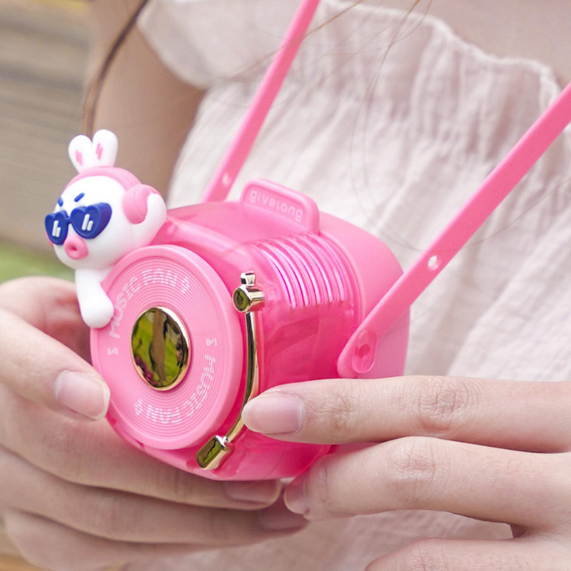 Mini ventilator pentru copii, desene animate, portabil, agățat pentru gât, ventilator de răcire cu șnur, reglabil cu 3 viteze pentru călătorii de vară, folosiți mâinile libere