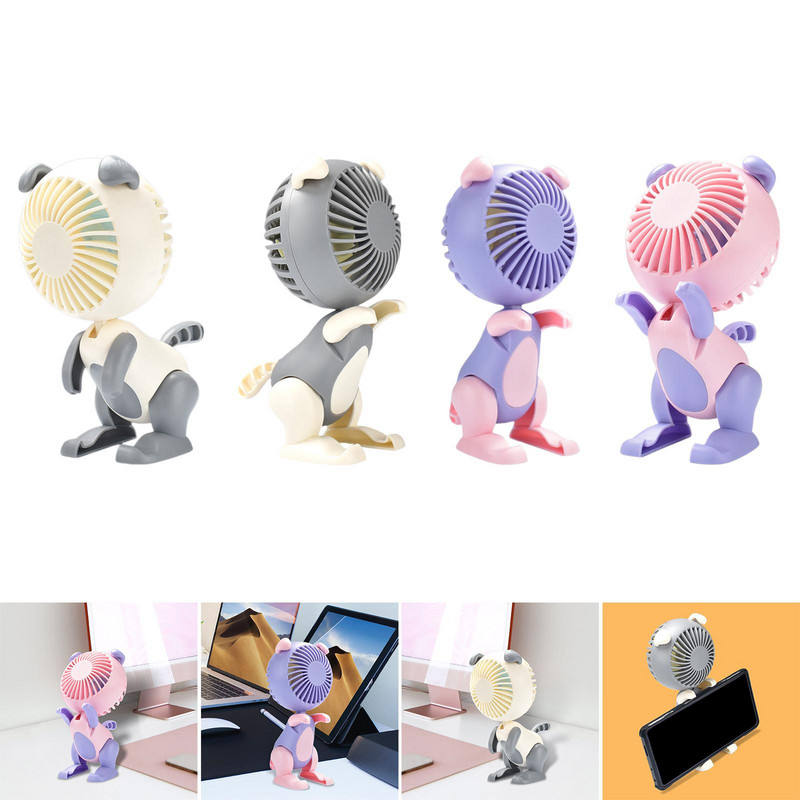 Puppy Desk ventiliatorius 3 greičiai Tylus, stiprus asmeninis stalo ventiliatorius Mini ventiliatorius, nešiojamas biuro keliaujančiai virtuvei