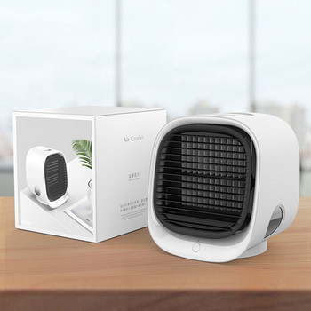 USB мини въздушен охладител Вентилатор Въздушно охлаждане Климатик с нощна светлина Преносим овлажнител Настолен въздушен охладител Мултифункционален лято