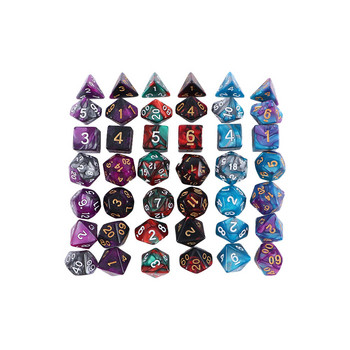 7Pcs Polyhedral Dice Double-Colors Polyhedral Game Dice for RPG Dungeons and Dragons DND RPG MTG D20 D12 D10 D8 D6 D4 Настолна игра