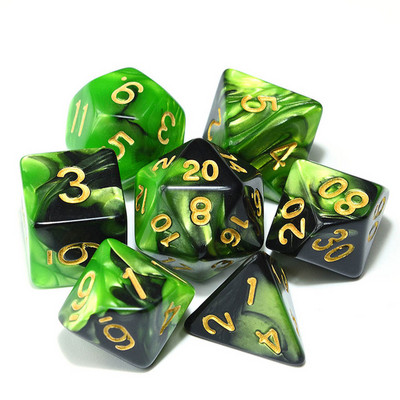 7 bucăți zaruri poliedrice, în două culori, zaruri poliedrice pentru RPG Dungeons and Dragons DND RPG MTG D20 D12 D10 D8 D6 D4 Joc de masă