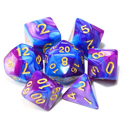 7 bucăți zaruri poliedrice, în două culori, zaruri poliedrice pentru RPG Dungeons and Dragons DND RPG MTG D20 D12 D10 D8 D6 D4 Joc de masă