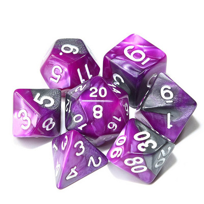 7 bucăți zaruri poliedrice, în două culori, zaruri poliedrice pentru RPG Dungeons and Dragons DND RPG MTG D20 D12 D10 D8 D6 D4 Joc de masă