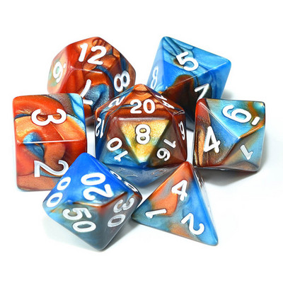 7 bucăți zaruri poliedrice, în două culori, zaruri poliedrice pentru RPG Dungeons and Dragons DND RPG MTG D20 D12 D10 D8 D6 D4 Joc de masă