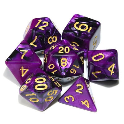 7 bucăți zaruri poliedrice, în două culori, zaruri poliedrice pentru RPG Dungeons and Dragons DND RPG MTG D20 D12 D10 D8 D6 D4 Joc de masă