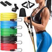 Ζώνες αντίστασης 5 επιπέδων με λαβές Yoga Pull Rope Elastic Fitness Exercise Tube Band για προπόνηση στο σπίτι Προπόνηση δύναμης