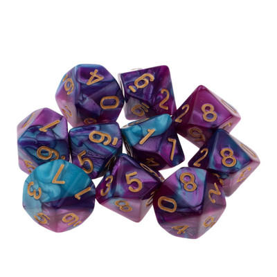10 τμχ Νέο RPG D&d DND Polyhedral Dice Set Επιτραπέζιο Σετ Παιχνιδιού 8/10 Sided Die D10 D8 Διχρωμο σετ ζαριών πολλαπλών όψεων