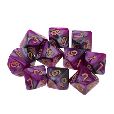 10 τμχ Νέο RPG D&d DND Polyhedral Dice Set Επιτραπέζιο Σετ Παιχνιδιού 8/10 Sided Die D10 D8 Διχρωμο σετ ζαριών πολλαπλών όψεων