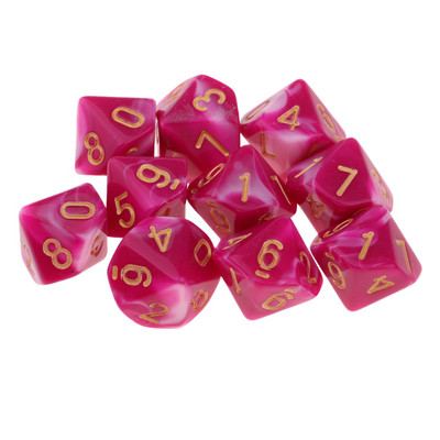 10 τμχ Νέο RPG D&d DND Polyhedral Dice Set Επιτραπέζιο Σετ Παιχνιδιού 8/10 Sided Die D10 D8 Διχρωμο σετ ζαριών πολλαπλών όψεων