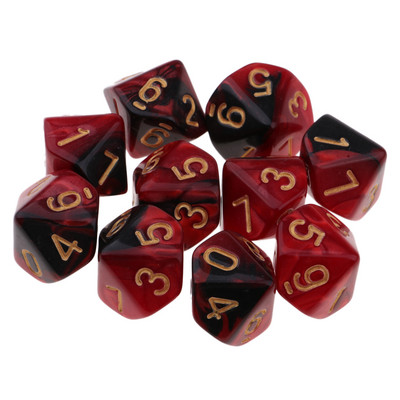 10 τμχ Νέο RPG D&d DND Polyhedral Dice Set Επιτραπέζιο Σετ Παιχνιδιού 8/10 Sided Die D10 D8 Διχρωμο σετ ζαριών πολλαπλών όψεων