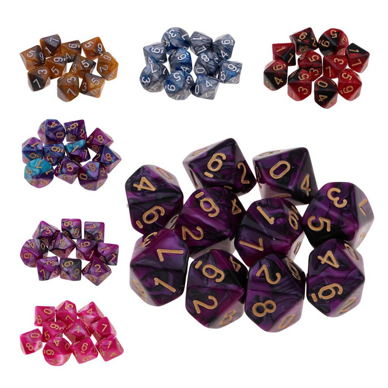 10 τμχ Νέο RPG D&d DND Polyhedral Dice Set Επιτραπέζιο Σετ Παιχνιδιού 8/10 Sided Die D10 D8 Διχρωμο σετ ζαριών πολλαπλών όψεων