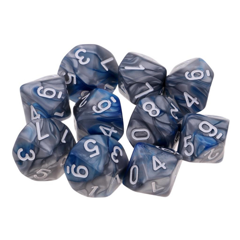 10 τμχ Νέο RPG D&d DND Polyhedral Dice Set Επιτραπέζιο Σετ Παιχνιδιού 8/10 Sided Die D10 D8 Διχρωμο σετ ζαριών πολλαπλών όψεων