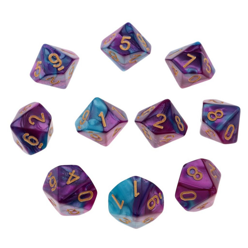 10 τμχ Νέο RPG D&d DND Polyhedral Dice Set Επιτραπέζιο Σετ Παιχνιδιού 8/10 Sided Die D10 D8 Διχρωμο σετ ζαριών πολλαπλών όψεων