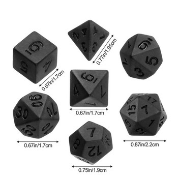 7 τεμ./Σετ Νέο Polyhedral Black Dice Set Game Dice For TRPG DND Accessories Polyhedral Dice for Board Games Math Games
