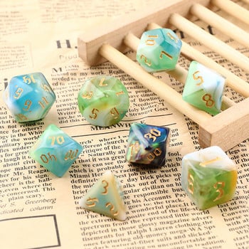 Polyhedral 7-Dice Two Tone Swirl-DND Dice set for RPG/MTG D4 D6 D8 D10 D% D12 D20 Dice Games 7 τμχ/σετ Family Party Επιτραπέζια παιχνίδια