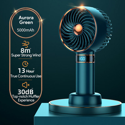 Φοιτητικός ανεμιστήρας 2023 Νέος φορητός μίνι ανεμιστήρας USB 5000 mAh Επαναφορτιζόμενος μίνι φορητός μικρός ανεμιστήρας τσέπης οθόνη δεδομένων