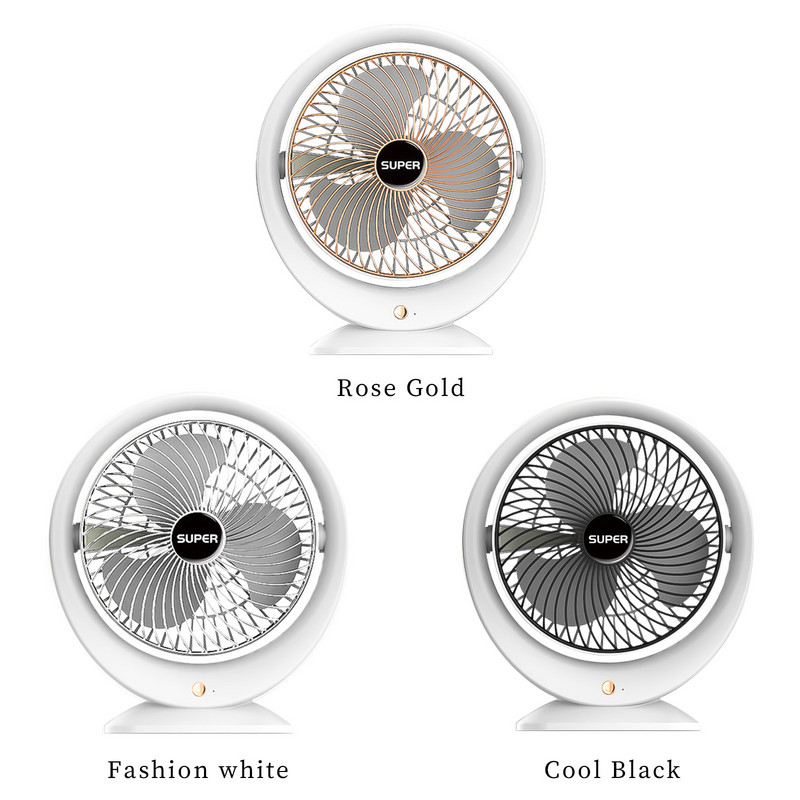 1200 mAh mini lauaventilaator USB-laetav suvine lauajahutusventilaator 3-käiguline reguleeritav 5V 4,5W 180 pöörlemisvaigistus siseruumides ja välitingimustes