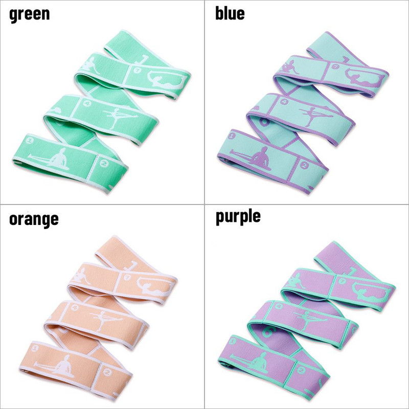 1 vnt. šokių jogos tempimo diržas suaugusiems, lotynų kalbos treniruotės, elastinės juostos pradedantiesiems Pilateso jogos atsparumo juosta kūno rengybos pratimų juosta