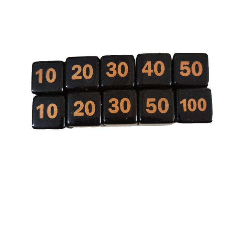 10 tk/komplekt 14mm akrüül D6 täringud verepildi indikaator 6 külge 10 20 30 40 50 100