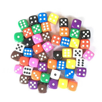 10 τεμ. 16 χιλιοστών Πολλαπλών χρωμάτων Six Sided Dice D6 Παίζοντας παιχνίδια Dice Set Opaque For Cubes Bar KTV Διασκέδαση Παιχνίδι Dices Drinking Tool