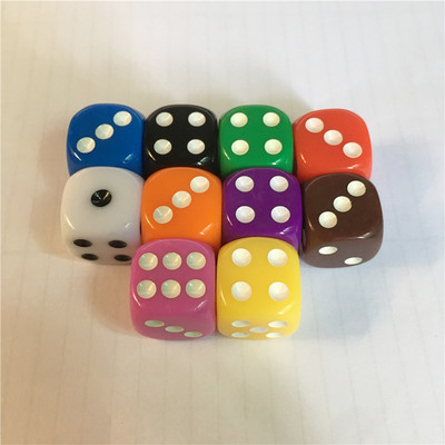 10 τεμ. 16 χιλιοστών Πολλαπλών χρωμάτων Six Sided Dice D6 Παίζοντας παιχνίδια Dice Set Opaque For Cubes Bar KTV Διασκέδαση Παιχνίδι Dices Drinking Tool