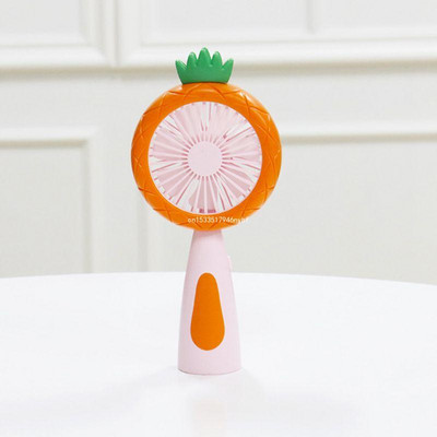 Cartoon Fruit rankinis stalas USB įkraunamas mini ventiliatorius su 2 greičių LED naktiniu apšvietimu