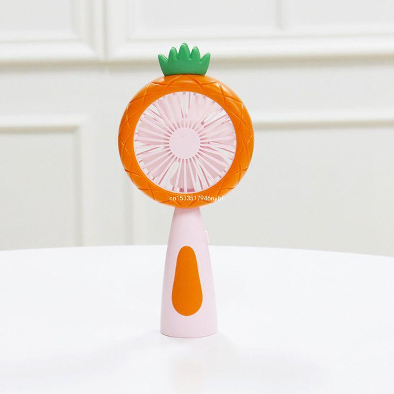 Cartoon Fruit rankinis stalas USB įkraunamas mini ventiliatorius su 2 greičių LED naktiniu apšvietimu