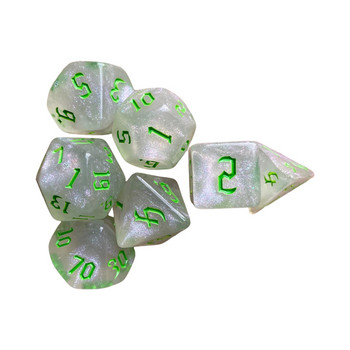 Hot 7 Pcs / Σετ για D&D Dice Set Νέο Flash Polyhedral Dice For Dice Bar Party Game Σετ παιχνιδιών ρόλων μαθηματικών διδασκαλίας