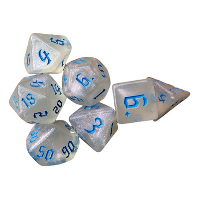 Karštas 7 vnt. / rinkinys D&D kauliukų rinkiniui Naujas Flash daugiakampis kauliukas staliniam barui Vakarėlio kauliukų žaidimo vaidmenų žaidimo matematikos mokymo žaidimų rinkinys