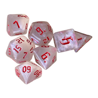 Karštas 7 vnt. / rinkinys D&D kauliukų rinkiniui Naujas Flash daugiakampis kauliukas staliniam barui Vakarėlio kauliukų žaidimo vaidmenų žaidimo matematikos mokymo žaidimų rinkinys