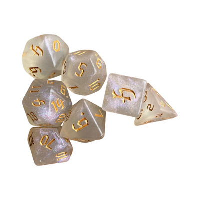 Karštas 7 vnt. / rinkinys D&D kauliukų rinkiniui Naujas Flash daugiakampis kauliukas staliniam barui Vakarėlio kauliukų žaidimo vaidmenų žaidimo matematikos mokymo žaidimų rinkinys