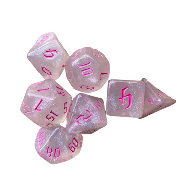 Karštas 7 vnt. / rinkinys D&D kauliukų rinkiniui Naujas Flash daugiakampis kauliukas staliniam barui Vakarėlio kauliukų žaidimo vaidmenų žaidimo matematikos mokymo žaidimų rinkinys