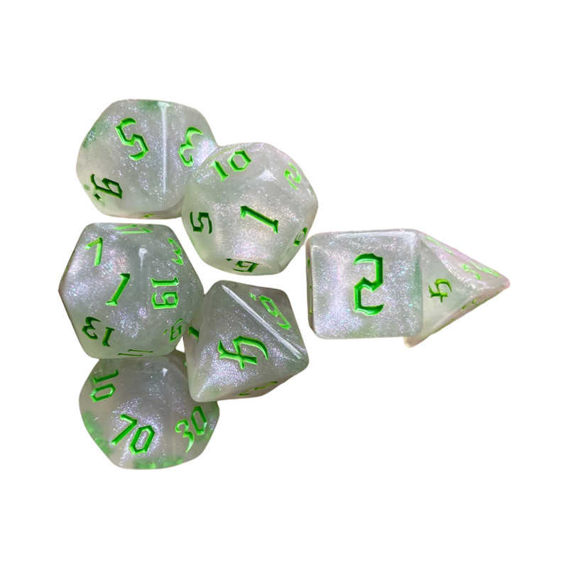 Karštas 7 vnt. / rinkinys D&D kauliukų rinkiniui Naujas Flash daugiakampis kauliukas staliniam barui Vakarėlio kauliukų žaidimo vaidmenų žaidimo matematikos mokymo žaidimų rinkinys