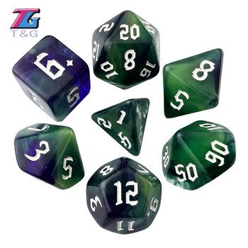 DND Polyhedral 4 Colors Dice 7 τμχ/σετ D4 D6 D8 D10 D12 D20 for Role Playing D&D RPGs Επιτραπέζιο παιχνίδι ως δώρο