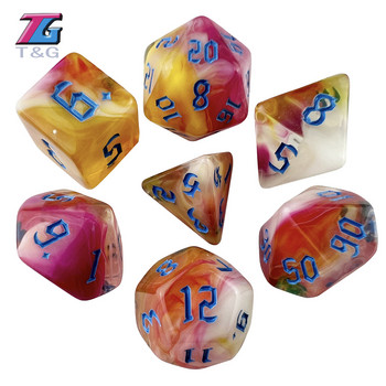 DND Polyhedral 4 Colors Dice 7 τμχ/σετ D4 D6 D8 D10 D12 D20 for Role Playing D&D RPGs Επιτραπέζιο παιχνίδι ως δώρο