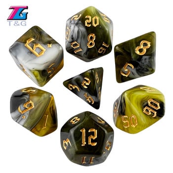 DND Polyhedral 4 Colors Dice 7 τμχ/σετ D4 D6 D8 D10 D12 D20 for Role Playing D&D RPGs Επιτραπέζιο παιχνίδι ως δώρο