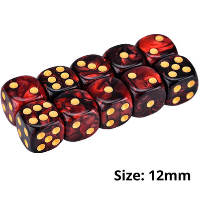 10 tk D6 Vortex täringukomplekt 12 mm ümara nurgaga matriit Shadowrun Champions RPG jaoks