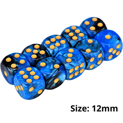 10 tk D6 Vortex täringukomplekt 12 mm ümara nurgaga matriit Shadowrun Champions RPG jaoks