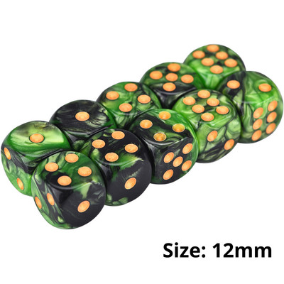 10 tk D6 Vortex täringukomplekt 12 mm ümara nurgaga matriit Shadowrun Champions RPG jaoks