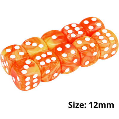 10 tk D6 Vortex täringukomplekt 12 mm ümara nurgaga matriit Shadowrun Champions RPG jaoks