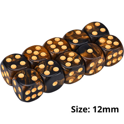 10 tk D6 Vortex täringukomplekt 12 mm ümara nurgaga matriit Shadowrun Champions RPG jaoks