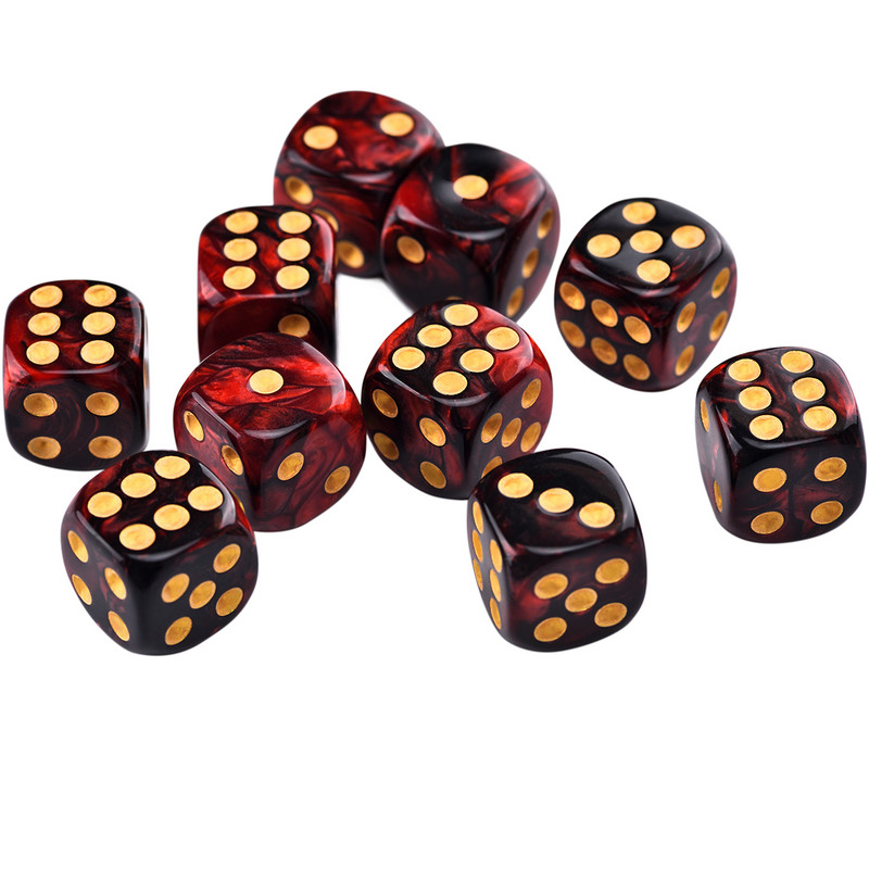 10 tk D6 Vortex täringukomplekt 12 mm ümara nurgaga matriit Shadowrun Champions RPG jaoks