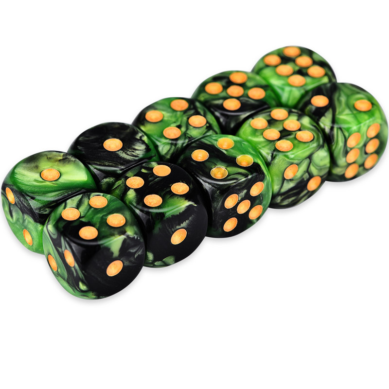 10 tk D6 Vortex täringukomplekt 12 mm ümara nurgaga matriit Shadowrun Champions RPG jaoks