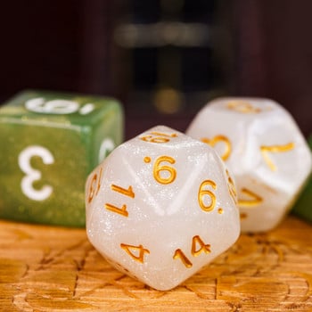 Poludie 7Pcs/Set DND Dice Set D4- D20 Glitter Polyhedral Dice за ролева настолна игра D&D WarHammer MTG Настолни игри