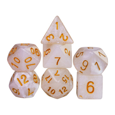 Poludie 7 vnt / rinkinys DND kauliukų rinkinys D4- D20 blizgantis daugiakampis kauliukas, skirtas vaidmenų žaidimams stalo žaidimams D&D WarHammer MTG stalo žaidimai