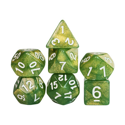 Poludie 7 vnt / rinkinys DND kauliukų rinkinys D4- D20 blizgantis daugiakampis kauliukas, skirtas vaidmenų žaidimams stalo žaidimams D&D WarHammer MTG stalo žaidimai