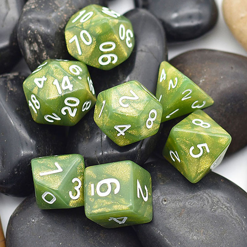 Poludie 7 vnt / rinkinys DND kauliukų rinkinys D4- D20 blizgantis daugiakampis kauliukas, skirtas vaidmenų žaidimams stalo žaidimams D&D WarHammer MTG stalo žaidimai