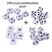 24 τεμ./σετ Συνδυασμός Διδακτικής Ζαριών 16mm Παιδικό Παιχνίδι Μαθηματικών Ζαριών Παζλ διδασκαλίας μαθηματικών